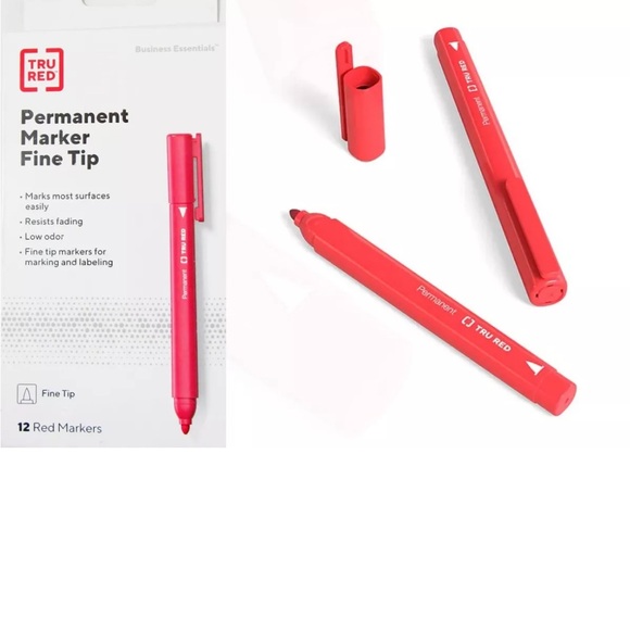 COPY - TRU RED™ Retractable Quick Dry Gel Pens, Medium Point, 0.7mm, Red, Dozen… - Picture 2 of 5